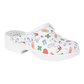 Vriston Kvinnors skor läderlockor tofflor med medicinsk design Comfooty Alice vit 2