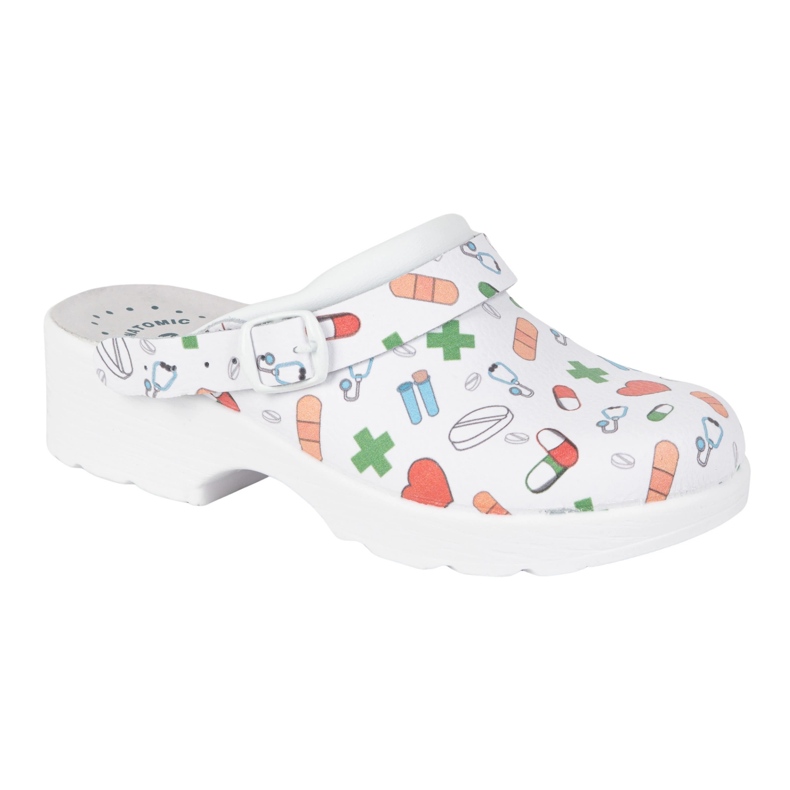 Vriston Kvinnors skor läderlockor tofflor med medicinsk design Comfooty Alice vit 2