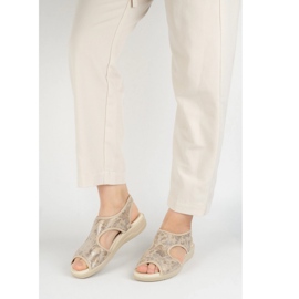 Vriston Kvinnors skor flexibla sandaler comfoot emma beige glänsande utan 1