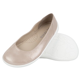 Olivier Barfota kvinnors minimalistiska läderskor slip -in 1771pol rosa satin 6