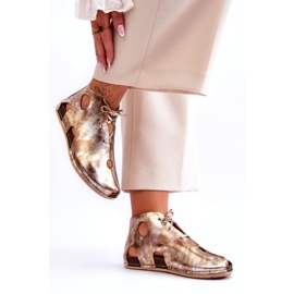 Maciejka Lättläderstövlar 03426-42 Guld gyllene 2