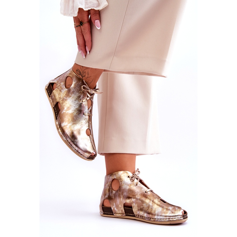 Maciejka Lättläderstövlar 03426-42 Guld gyllene 2