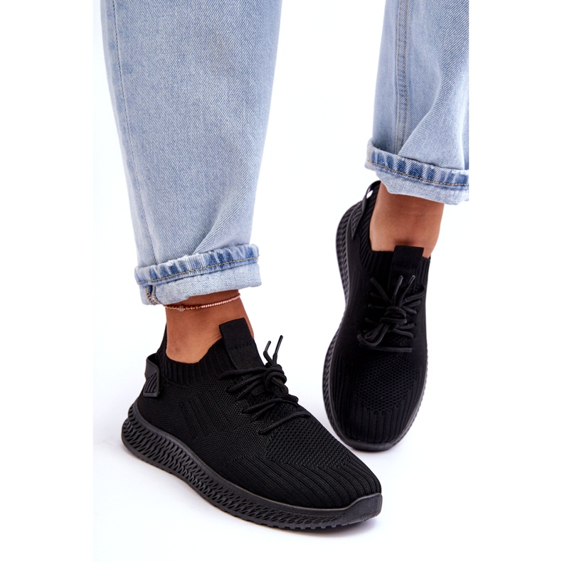 Kvinnors slip -up svarta sportskor 1