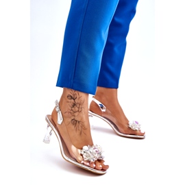 S.Barski Eleganta genomskinliga sandaler med Silver Lilah-dekoration 1