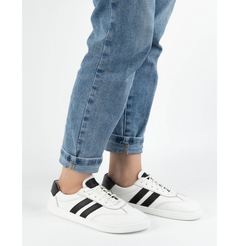 Kvinnors läderskor Joker Blackorwhite White - Minimalistiska sneakers Olivier vit 2