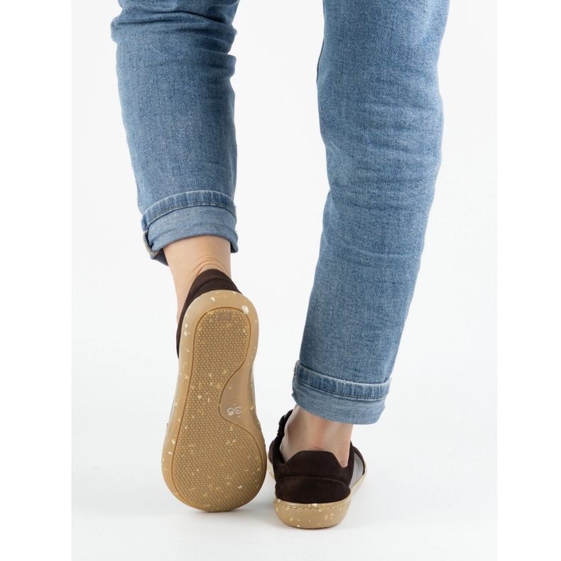 Kvinnors skor Barefoot Leather Brown 0772W Wasak - Minimalistiska naturliga skor brun 2