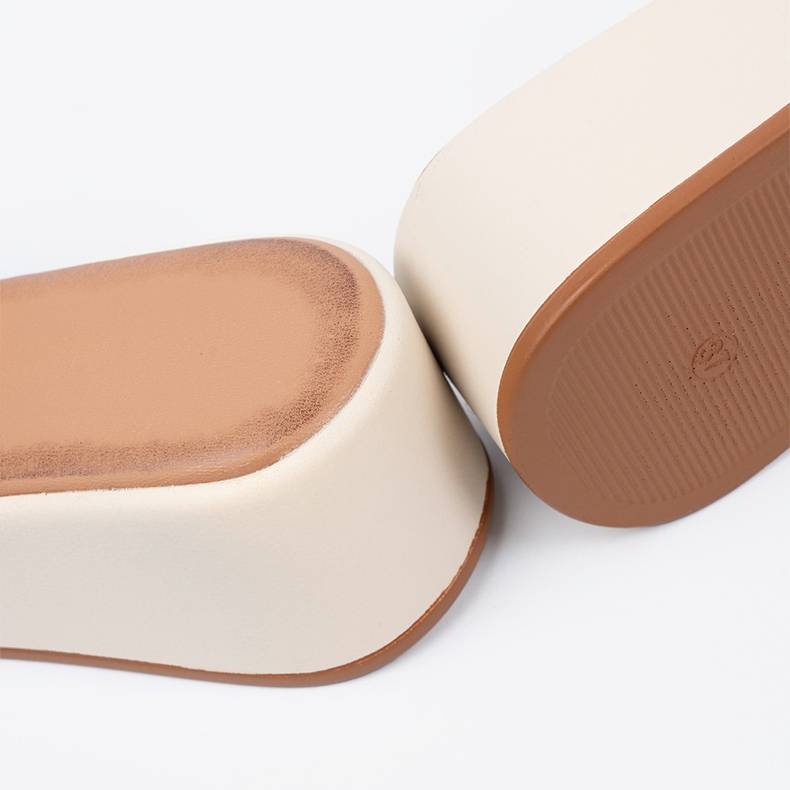 Seastar Kvinnors ljus -bärande plattforms tofflor beige 2