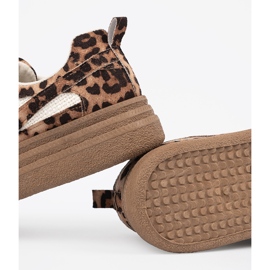 Kvinnors sneakers med leopardtryck brun 1