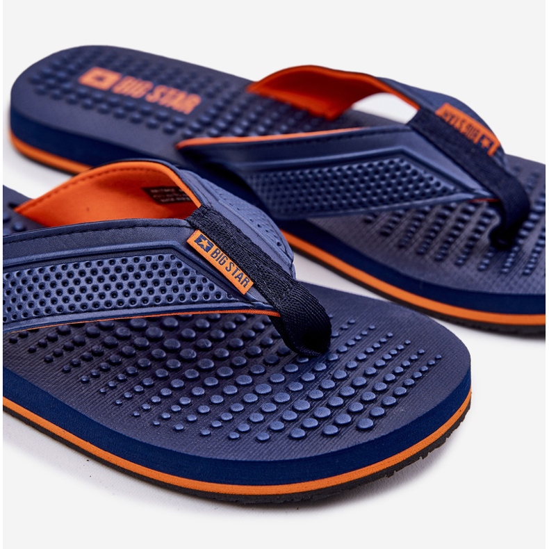 Mäns flip -flops Big Star RR174437 Navy Blue blå 2
