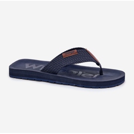 Mäns flip -flops Wrangler Zane Flipflop Men Low 20251044.24H Navy Blue blå 7
