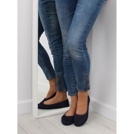 Marinblå mesh ballerinor 1