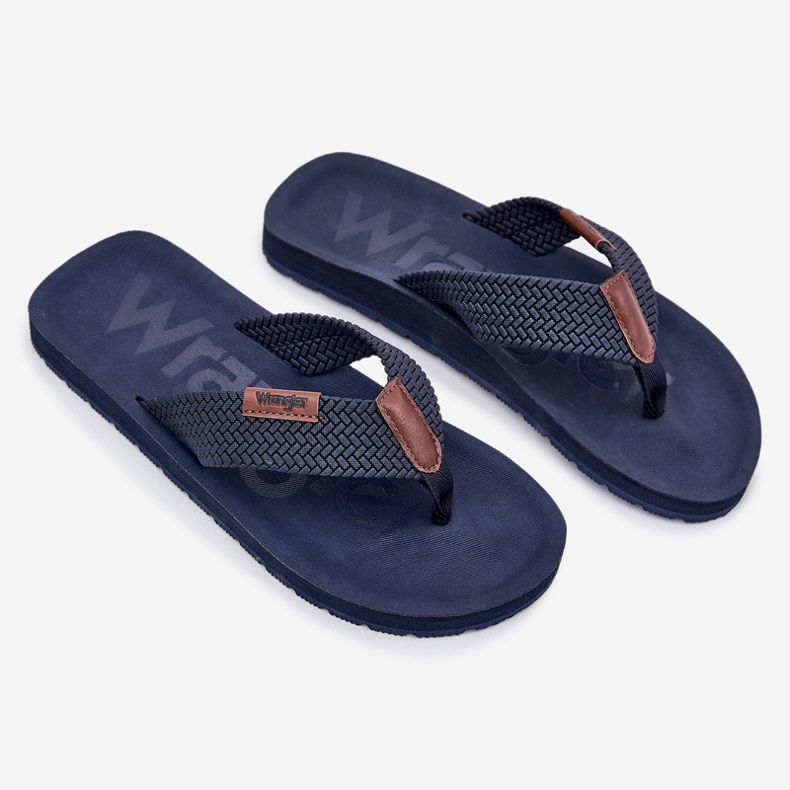 Mäns flip -flops Wrangler Zane Flipflop Men Low 20251044.24H Navy Blue blå 1