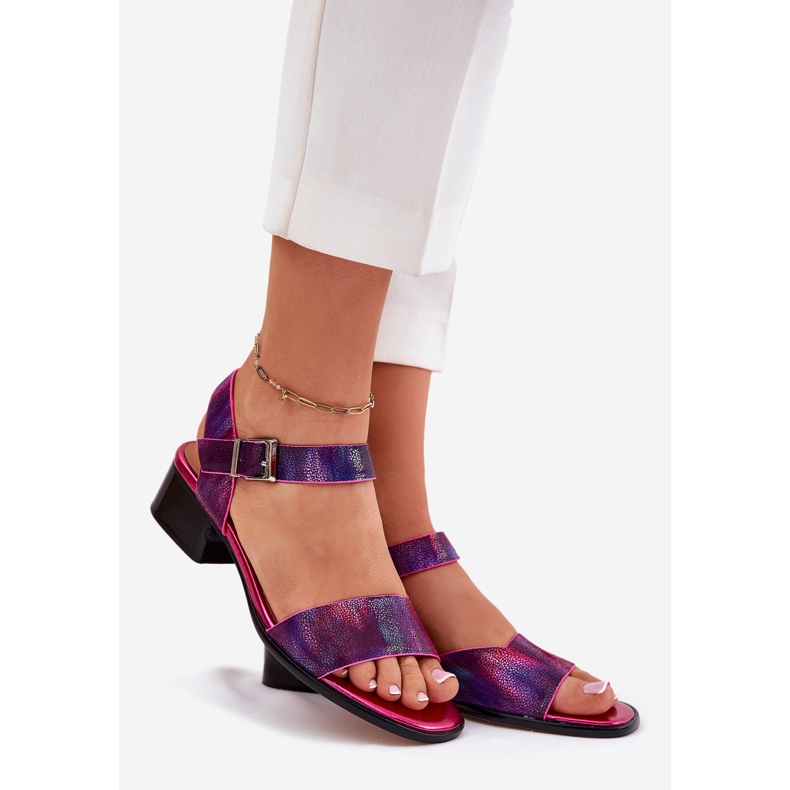 Maciejka n6802-15 läder fotbollssandaler rosa 1