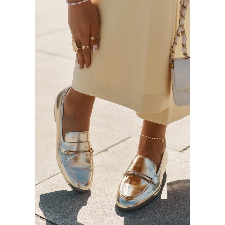 Kvinnors läderskor Maciejka K6809-25 Zlotys gyllene 2