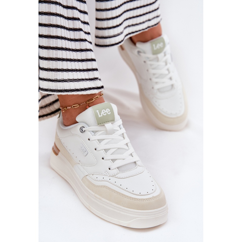 Kvinnors sneakers på Lee Emma Women Low 50251014.04L -plattformen beige 2