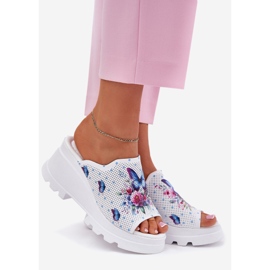 Women's Leather Flip Flops Artiker 56C0428 White vit 1