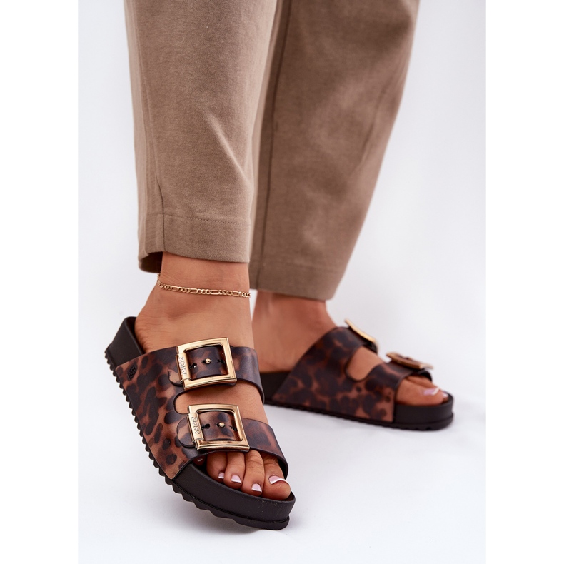 Zaxy Doftande kvinnors flip flops med spänne pokter RR285059 BROWN brun 2