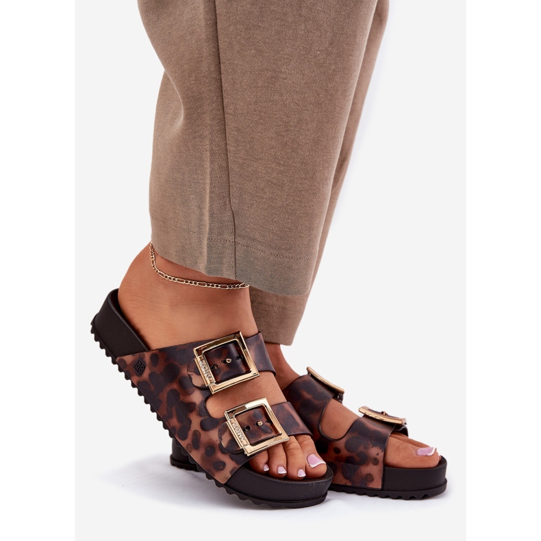 Zaxy Doftande kvinnors flip flops med spänne pokter RR285059 BROWN brun 1
