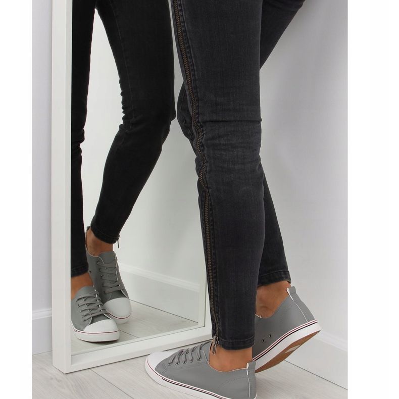 Grå Kvinnors grå sneakers XL01p Grå 1