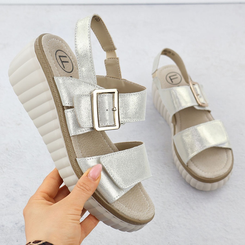 Filippo 7040 läder kvinnors lädersandaler gyllene 1