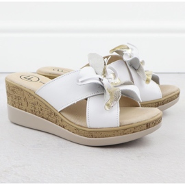 Läderkilar med blommvit Filippo DK7039 2