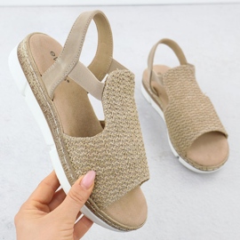 EVento Kvinnors sandaler på en plattform gled med beige 8828 beige 1