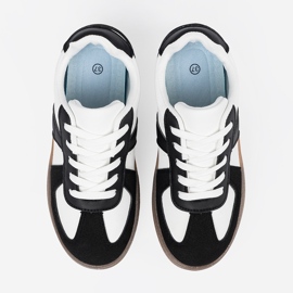 Shelvt Svarta och vita plattformssneakers 4