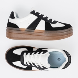 Shelvt Svarta och vita plattformssneakers 5