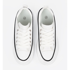 Shelvt Kvinnors vita sneakers på plattformen 4