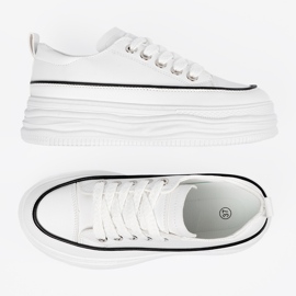 Shelvt Kvinnors vita sneakers på plattformen 2