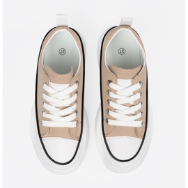 Shelvt Beige sneakers på plattformen 5