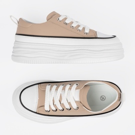 Shelvt Beige sneakers på plattformen 3