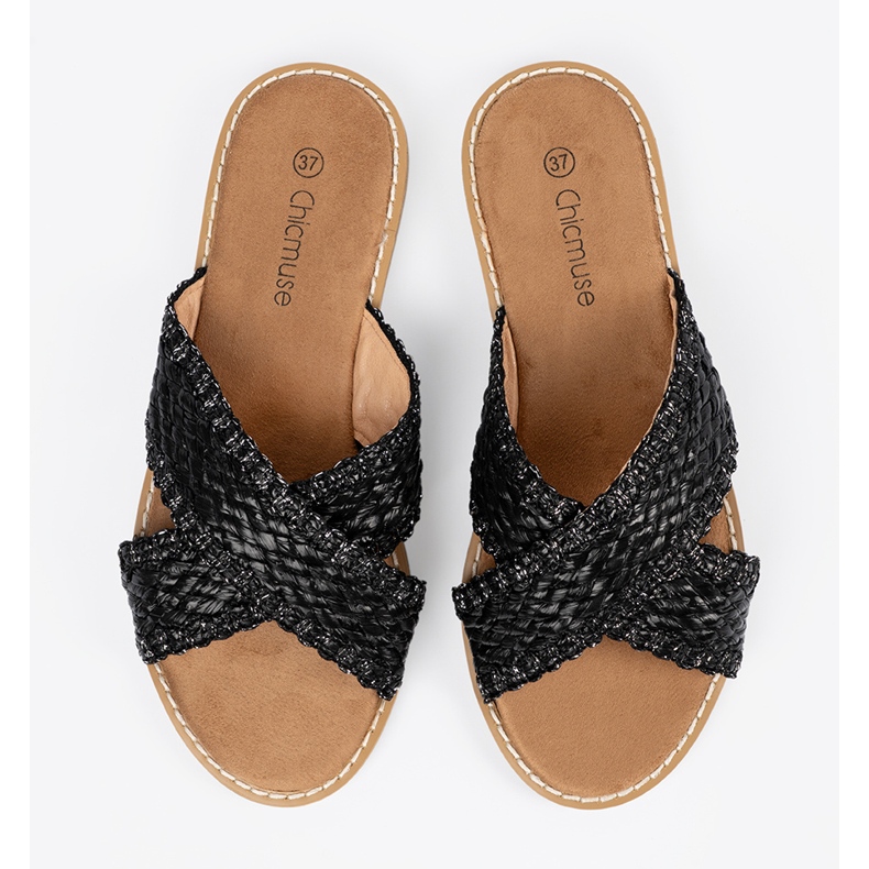 Shelvt Svarta kvinnors svarta tofflor 1