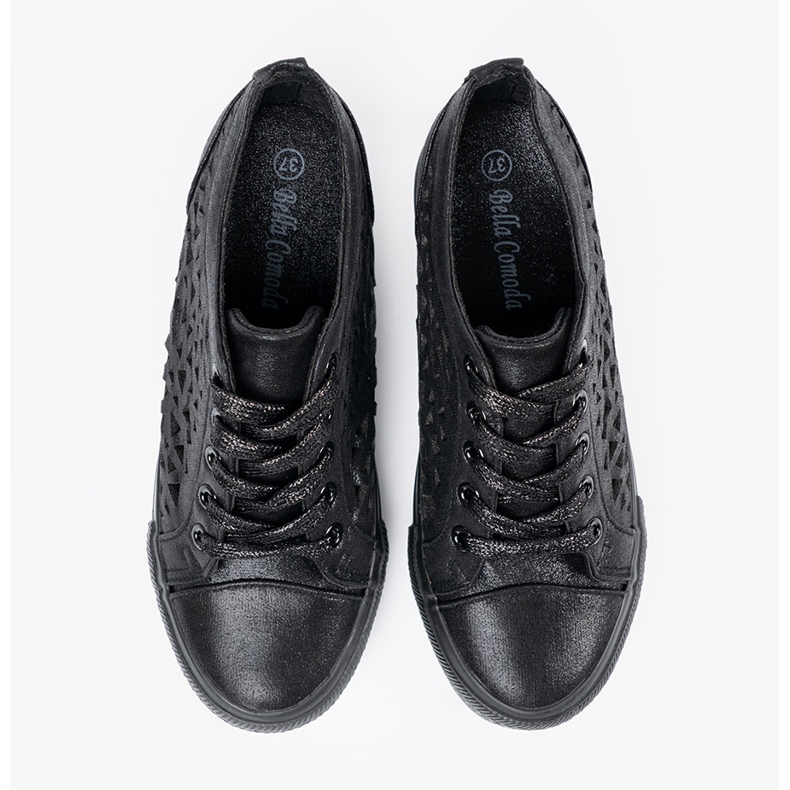 Shelvt OpenWork kvinnors kilar sneakers svart 1