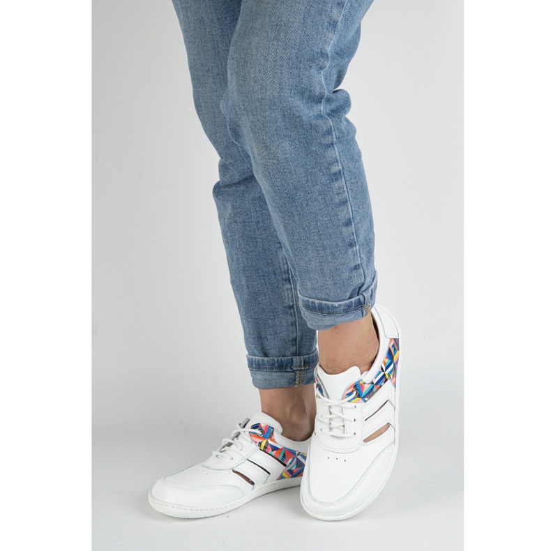 Barfota sneakers kvinnor läder minimalistiska layla olivier vit 2