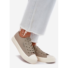 Material kvinnors sneakers på Big Star RR274779 grå plattform 1
