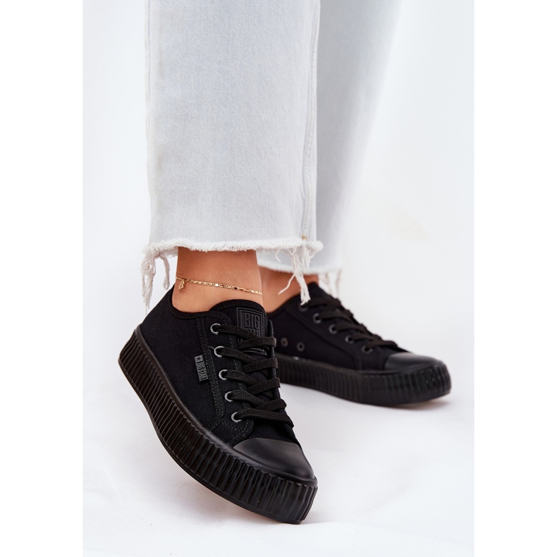 Kvinnors material sneakers på Big Star RR274775 Black Platform svart 2