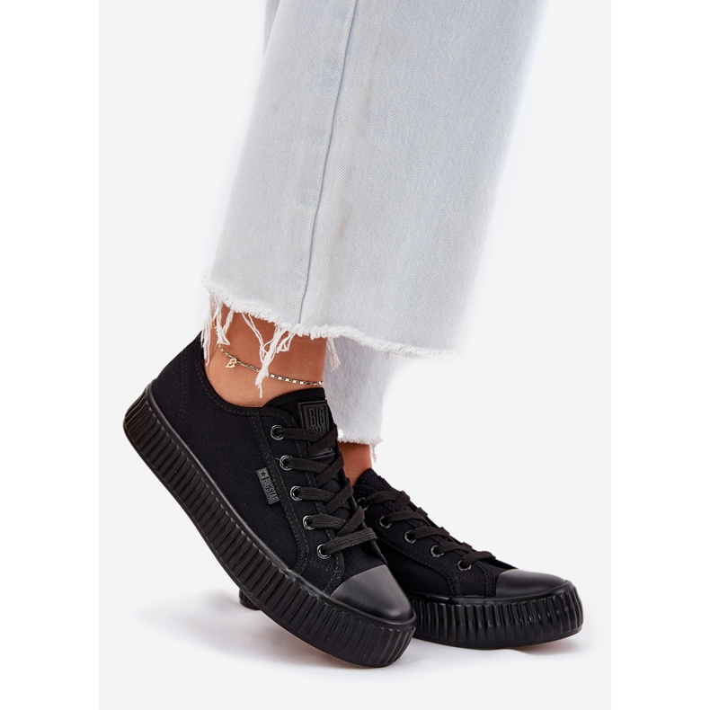 Kvinnors material sneakers på Big Star RR274775 Black Platform svart 1