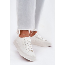 Kvinnors material sneakers på Big Star RR274776 Vit plattform 2