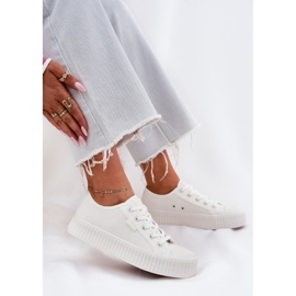 Kvinnors material sneakers på Big Star RR274776 Vit plattform 6