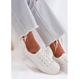 Kvinnors material sneakers på Big Star RR274776 Vit plattform 7