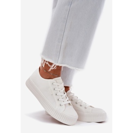Kvinnors material sneakers på Big Star RR274776 Vit plattform 1