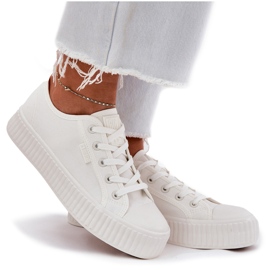 Kvinnors material sneakers på Big Star RR274776 Vit plattform 8