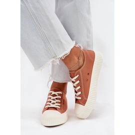 Material Kvinnors sneakers på Big Star RR274778 Orange Platform 3