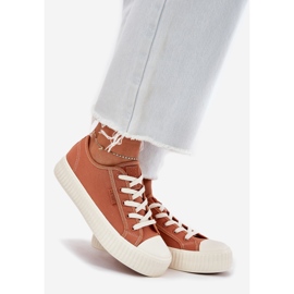 Material Kvinnors sneakers på Big Star RR274778 Orange Platform 1