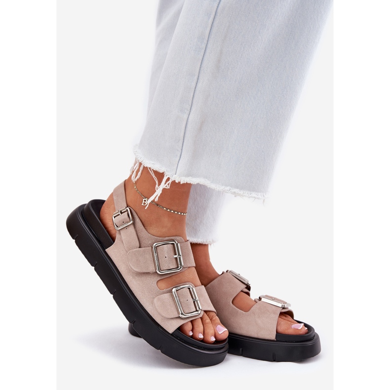 Kvinnors mocka sandaler med Big Star RR274663 klämmor ljusrosa 1