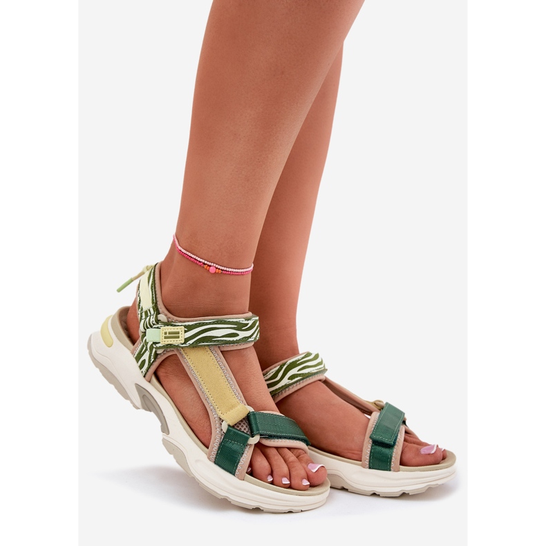 Kvinnors kardborrsandaler D.Franklin DFSH406003 Green grön 1