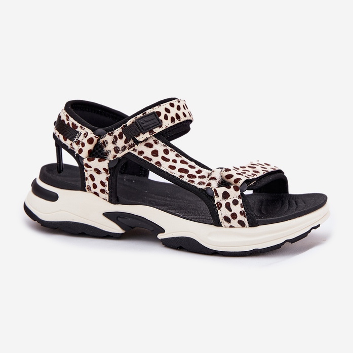 Kvinnors kardborrsandaler D.franklin DFSH406002 Black and Beige 1