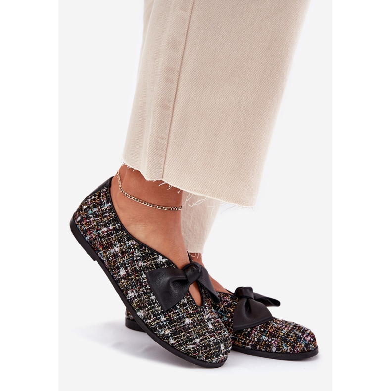 Läderballerinor med Laura Messi 2921 svart båge 1