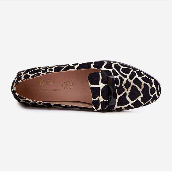 S.Barski Kvinnors mocka skor med en prydnad LZ51-505 svart och guld 2